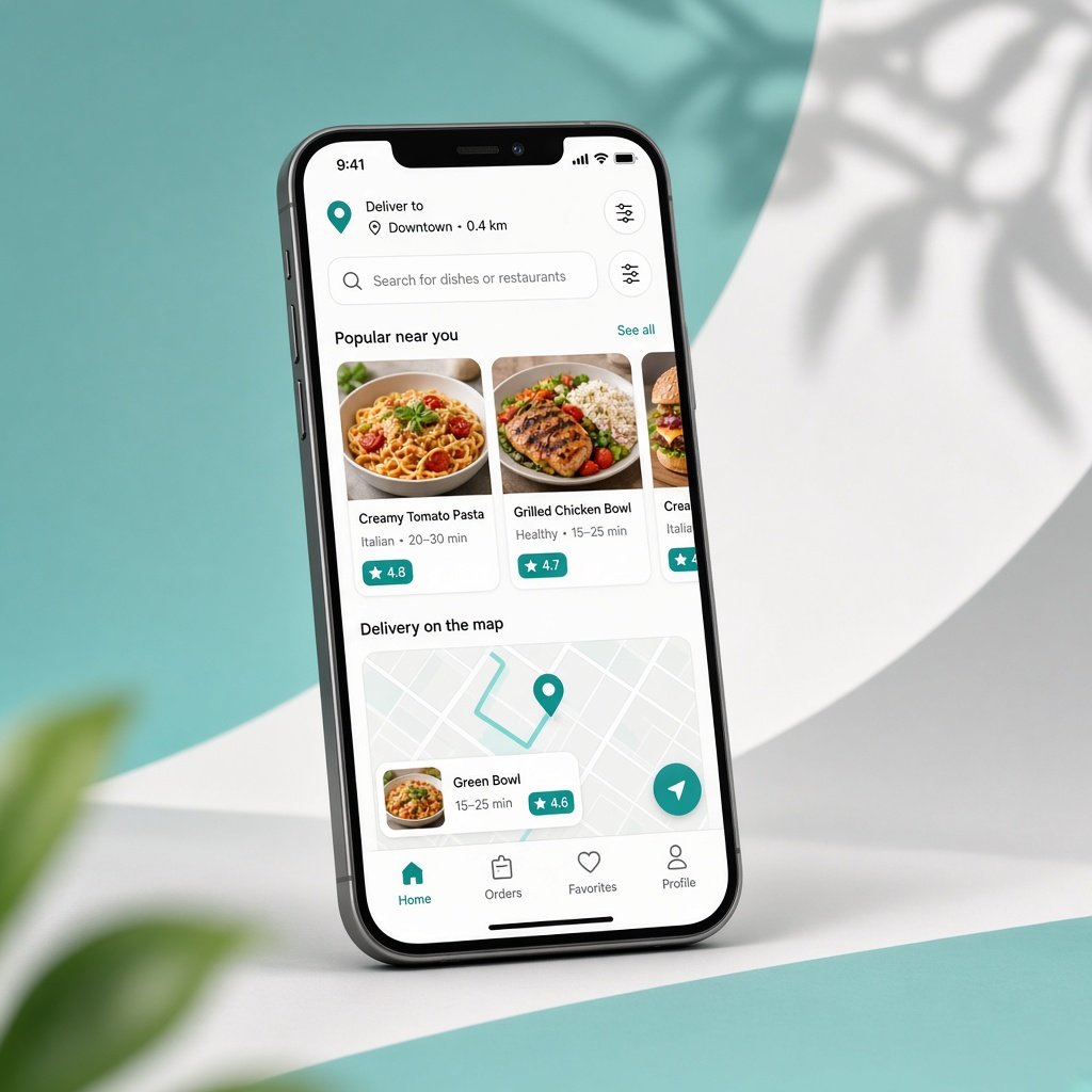 Food delivery app concept