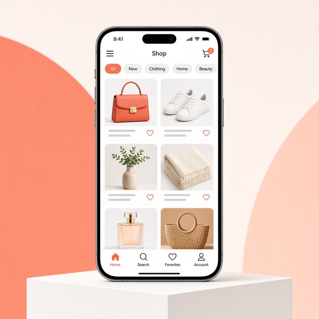 Ecommerce shopping app concept